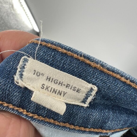 Madewell 10" High-Rise Skinny Jeans Chewed-Hem Edition exposed button fly 29 - Picture 14 of 16